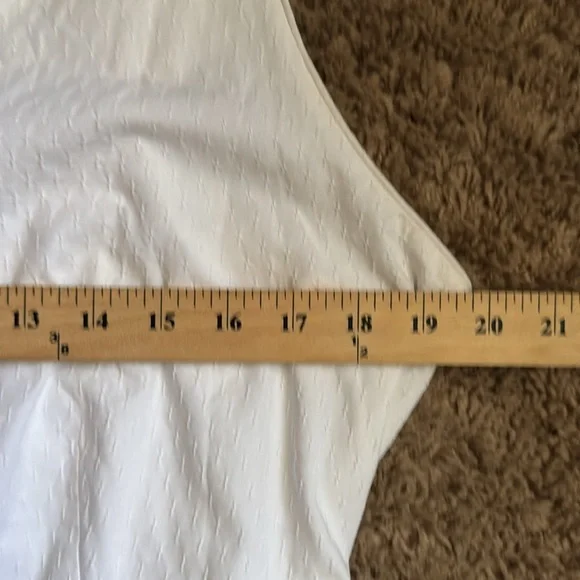 Ann Taylor White Cotton Blend Sleeveless Belted Tiered Midi Dress Size 16 Easter - Picture 5 of 9